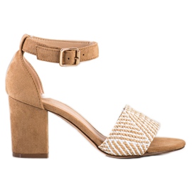 Evento Braided High Heel Sandals beige
