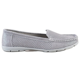 Goodin Gray Leather Loafers grey