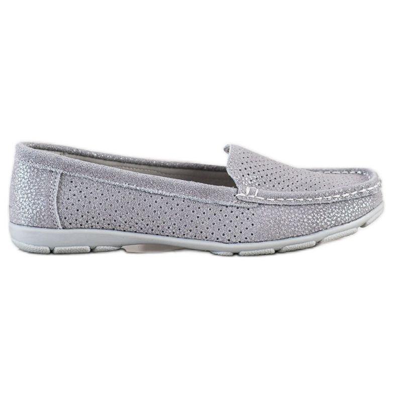 Goodin Gray Leather Loafers grey