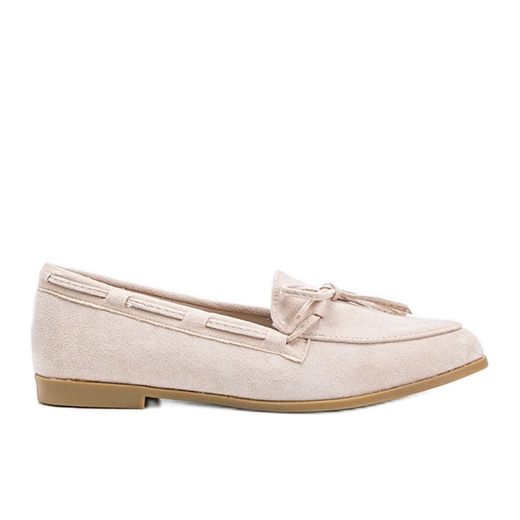 Beige moccasins made of Kierra eco-suede