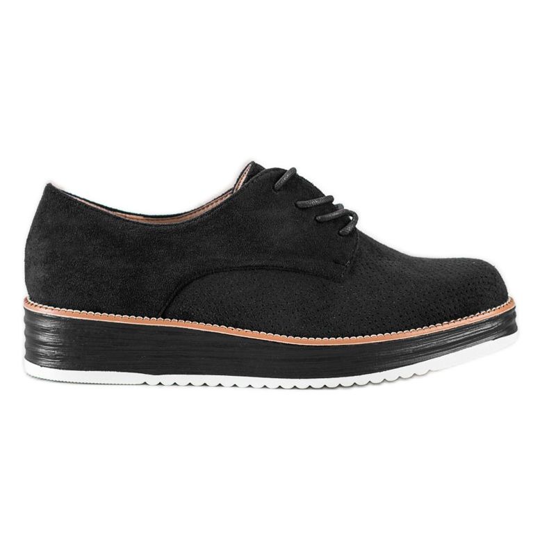 Renda Openwork shoes on the platform black