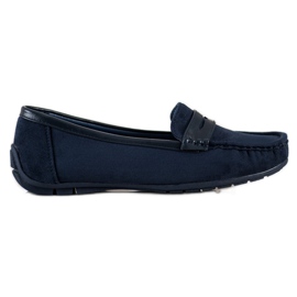 SHELOVET Comfortable blue loafers navy blue