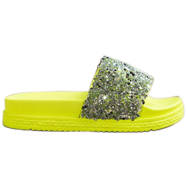 Seastar Fashionable Slippers On The Platform silver green