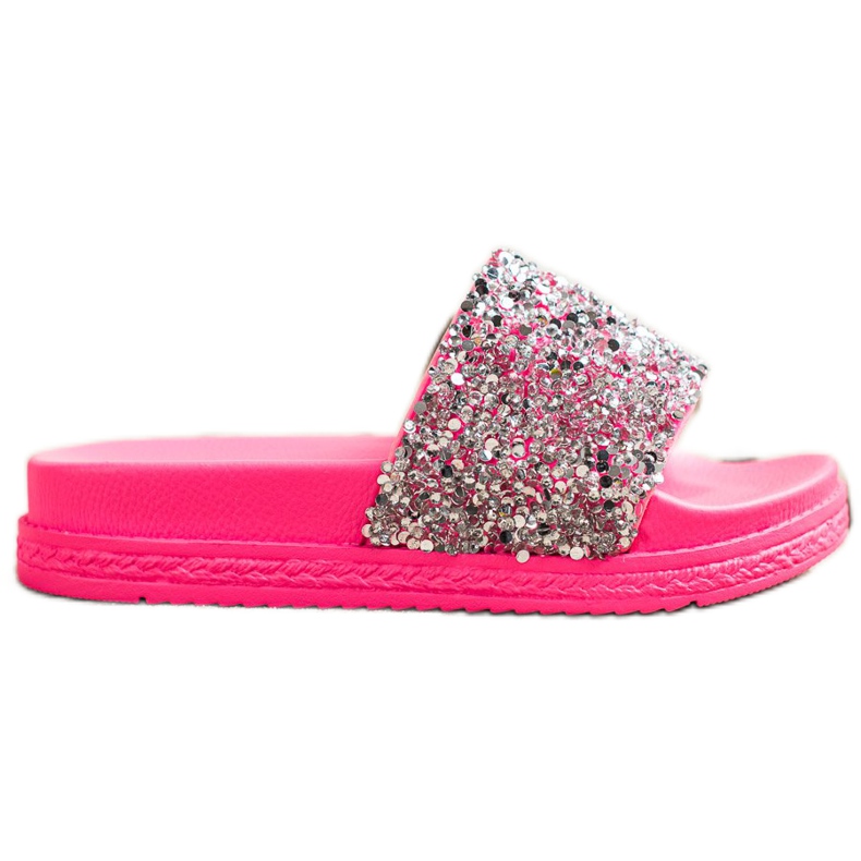 Seastar Fashionable Slippers On The Platform pink silver