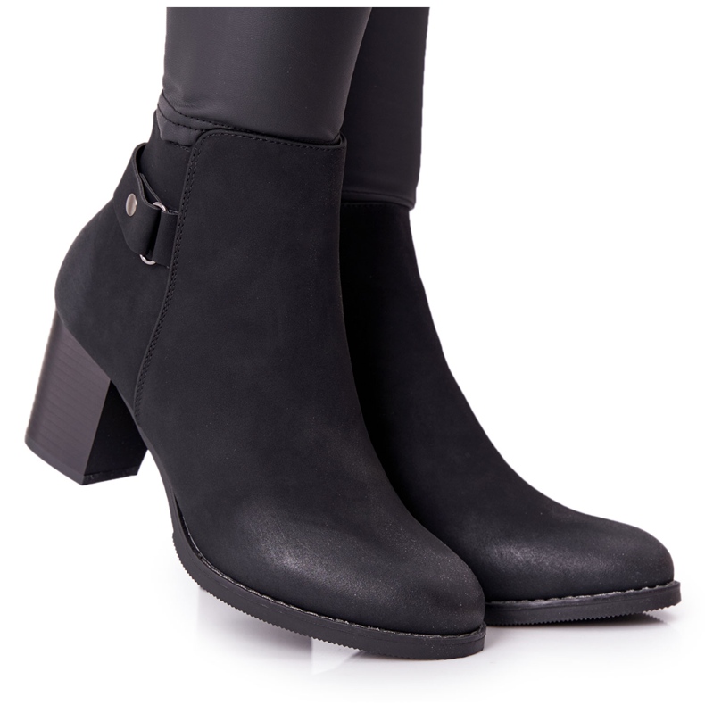 PJ1 Women's Warm Boots On A Heel Nubuck Black Unstoppable