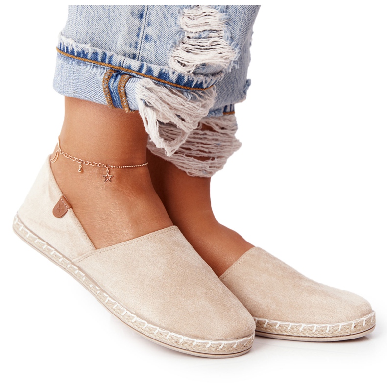 EVE Women's Velor Espadrilles Beige Vulcano