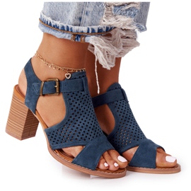 EVE Openwork Sandals On A Blue Hey Lover Bar multicolored green