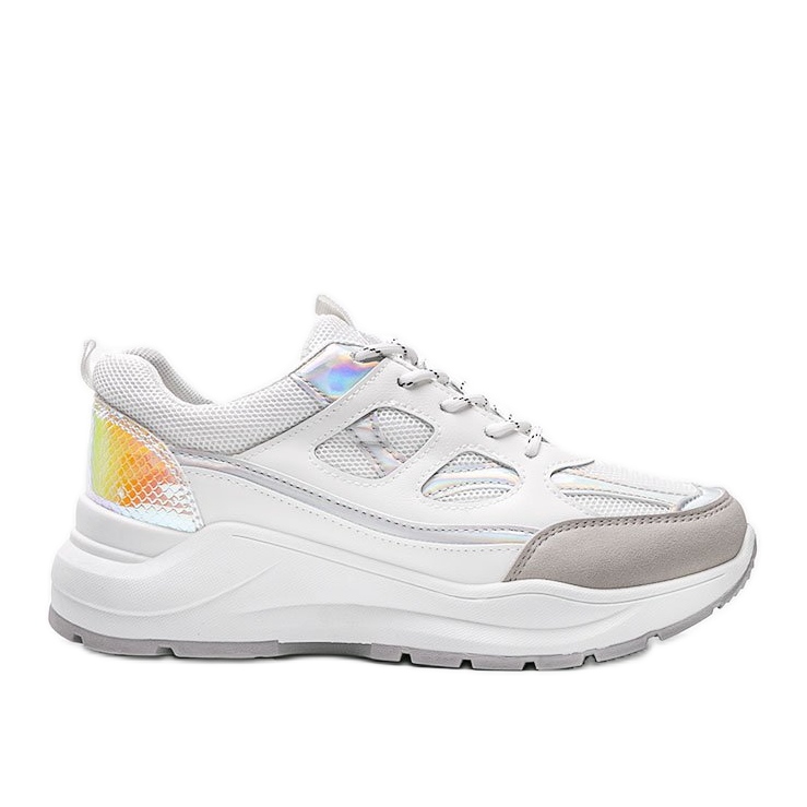 White sneakers on a thick Aliza sole