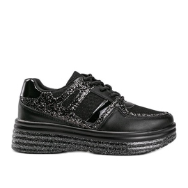 Black glitter sneakers with a thick Laurel sole