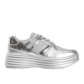 Silver glitter sneakers with a thick Laurel sole Silver glitter sneakers with a thick Laurel sole