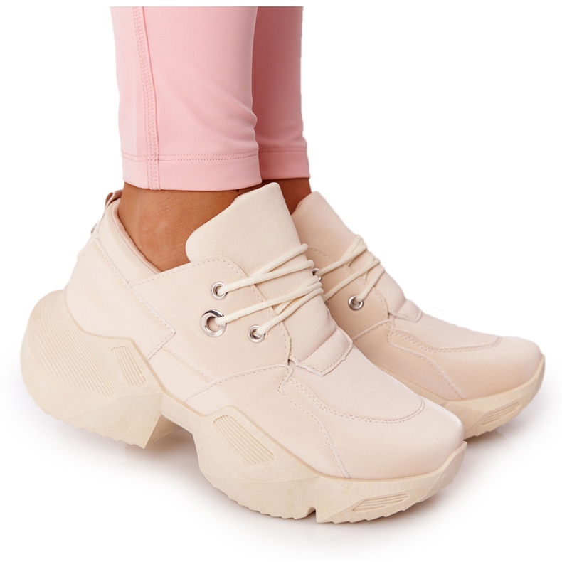 PS1 Women's Sneakers On A Massive Sole Bubbly Beige