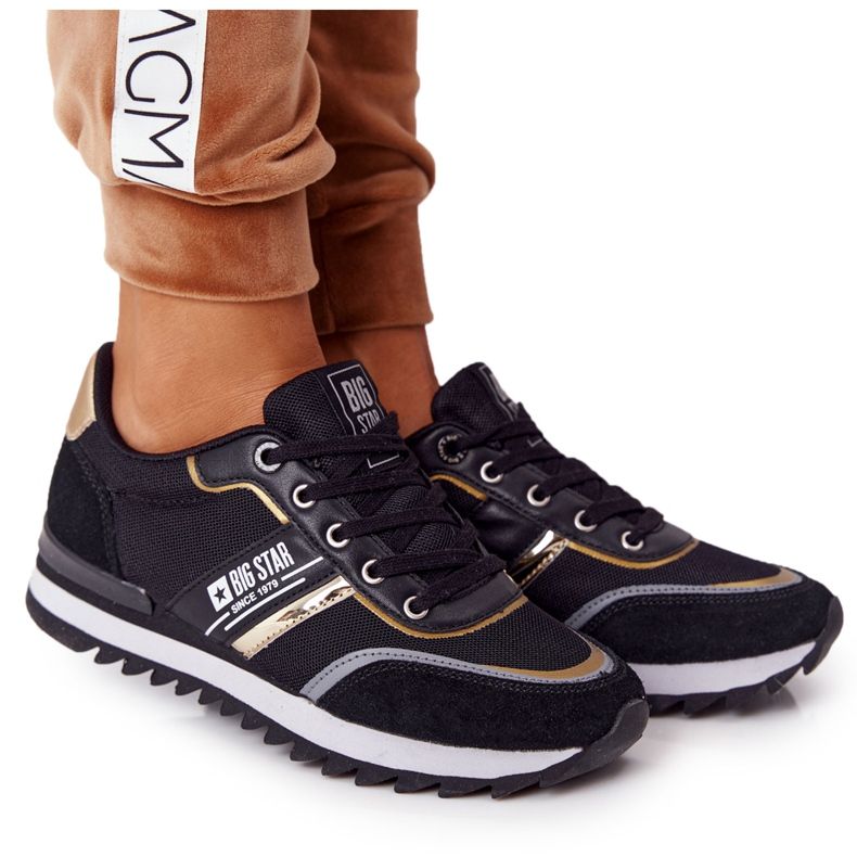 Women's sports shoes Memory Foam Big Star HH274272 Black golden