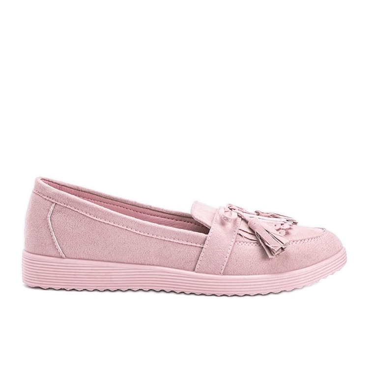 Magdalena pink loafers with fringes