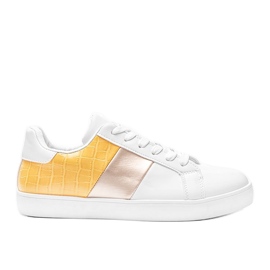 Haille pastel white and yellow sneakers