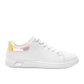 Mackayla white holographic trainers