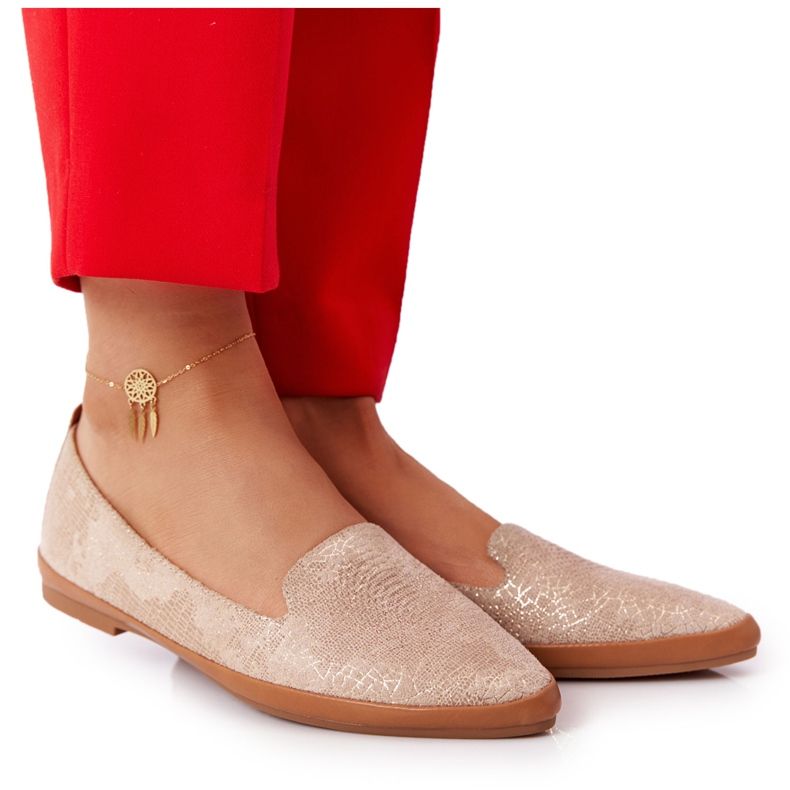 Women's Loafers Sergio Leone MK700 Suede Beige golden Women's Loafers Sergio Leone MK700 Suede Beige golden