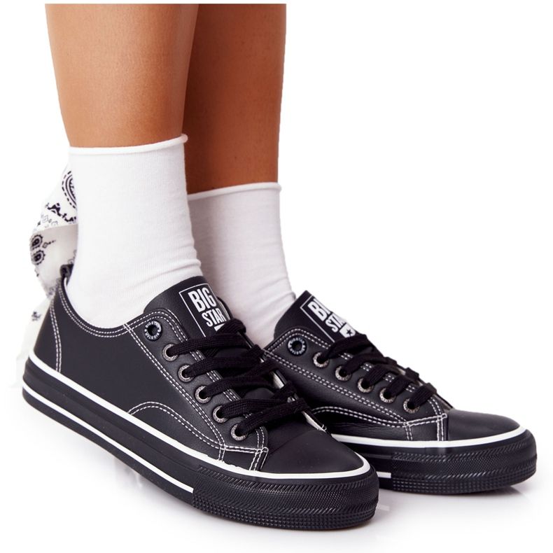 Women's Leather Sneakers Big Star HH274145 Black Women's Leather Sneakers Big Star HH274145 Black