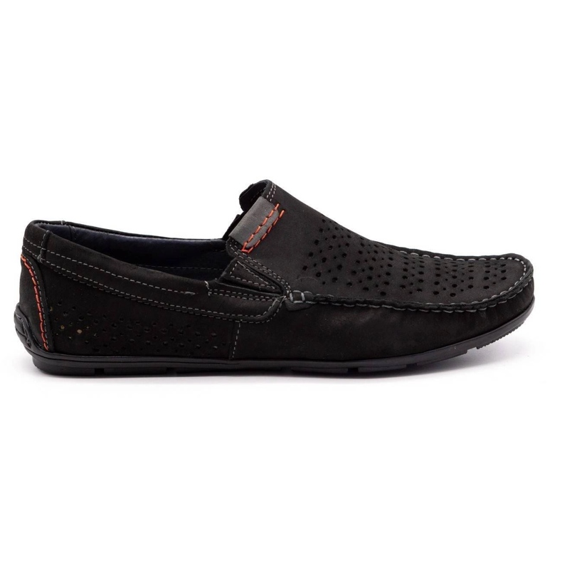 Olivier Men's shoes moccasin 906 for summer black