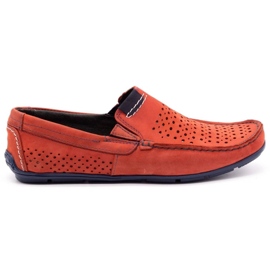 Olivier Men's shoes moccasin 906 for summer red