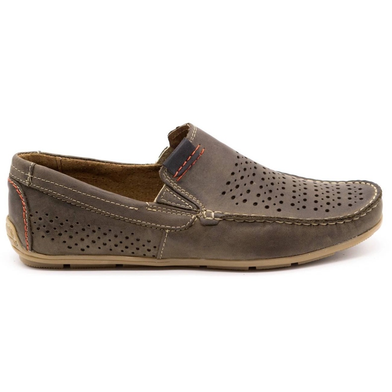 Olivier Men's shoes moccasin 906 for summer brown