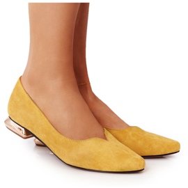 Yellow Loafers On Gold Heels Vinceza 21-10601 Yellow Loafers On Gold Heels Vinceza 21-10601