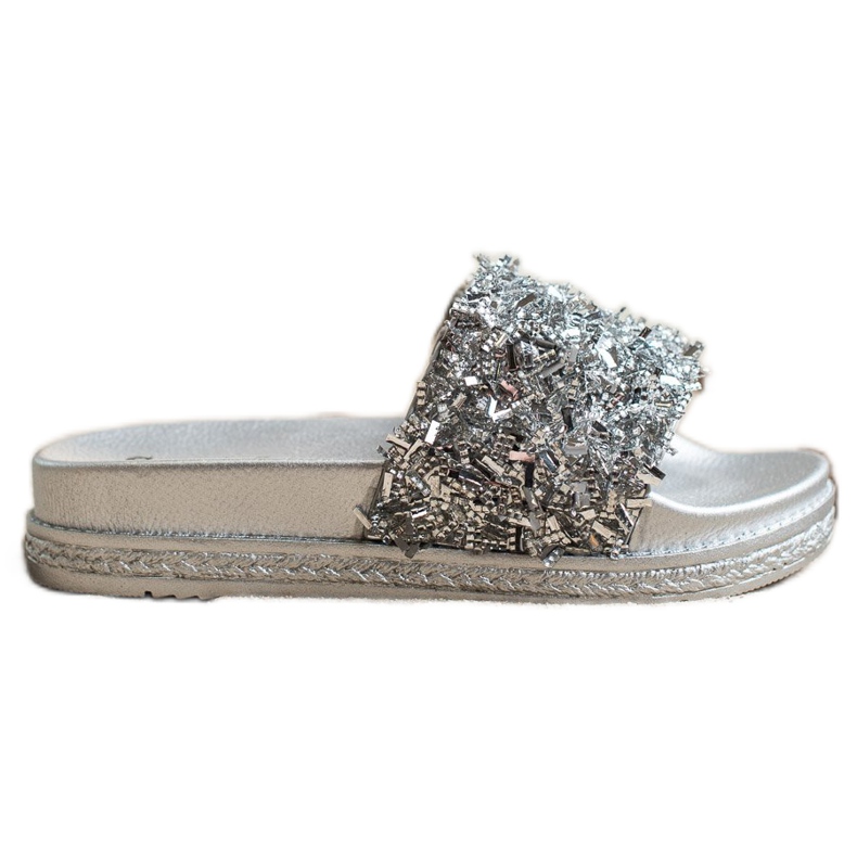Seastar Fashion Crystal Slippers grey