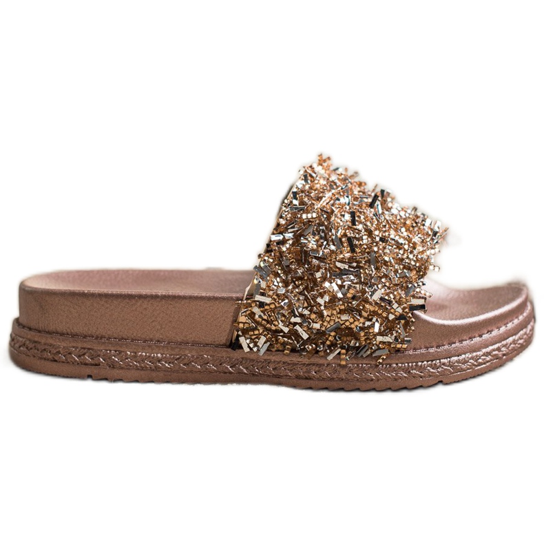 Seastar Fashion Crystal Slippers golden