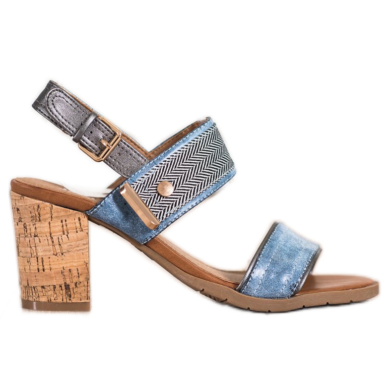 SHELOVET Comfortable Sandals On A Bar blue