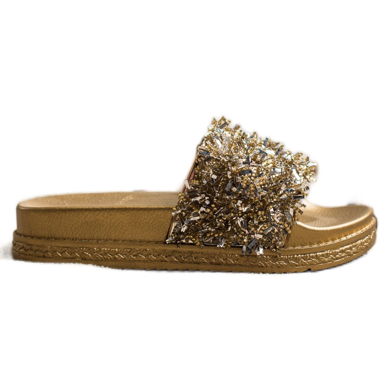 Seastar Fashion Crystal Slippers golden