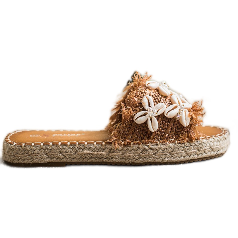 Seastar Braided Flip Flops With Shells brown
