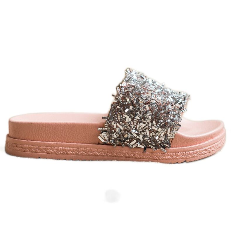 Seastar Fashion Crystal Slippers brown pink silver Seastar Fashion Crystal Slippers brown pink silver