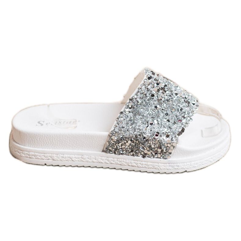Seastar Fashionable Slippers On The Platform white silver