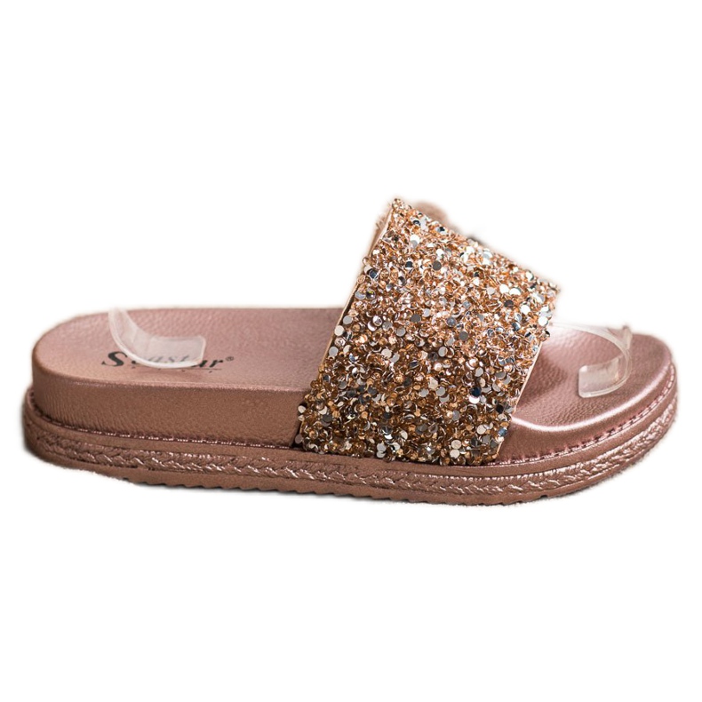 Seastar Fashionable Slippers On The Platform brown golden