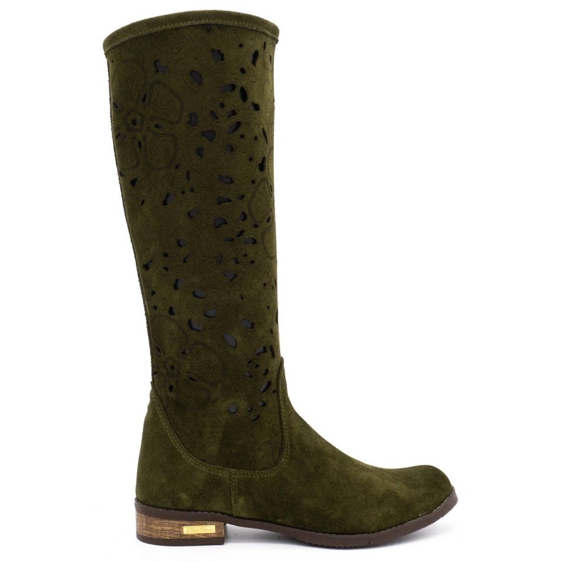 Olivier Women's openwork boots Flowers green Olivier Women's openwork boots Flowers green