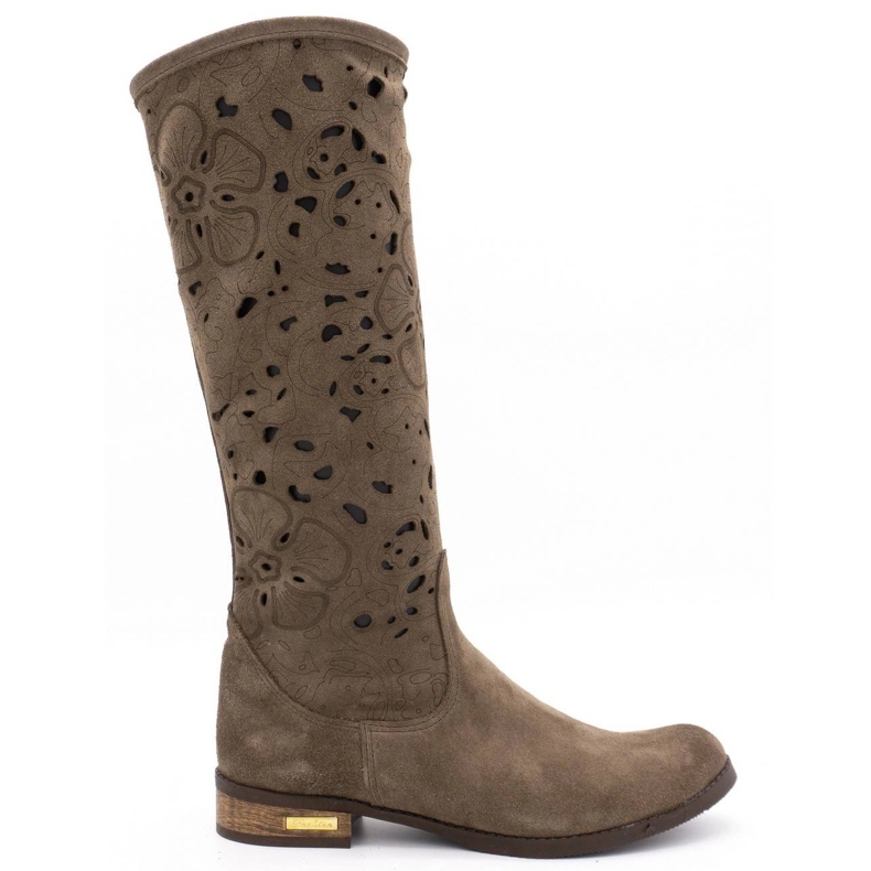 Olivier Women's openwork boots Flowers brown Olivier Women's openwork boots Flowers brown