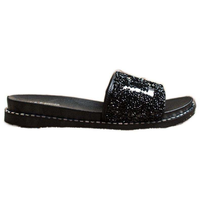 SHELOVET Love platform slippers black