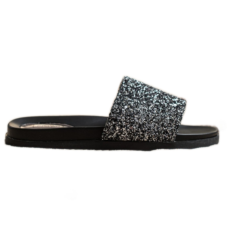 Filippo Slippers With Glitter black silver