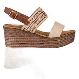 S. BARSKI Beige Sandals Na Koturnie S.BARSKI brown