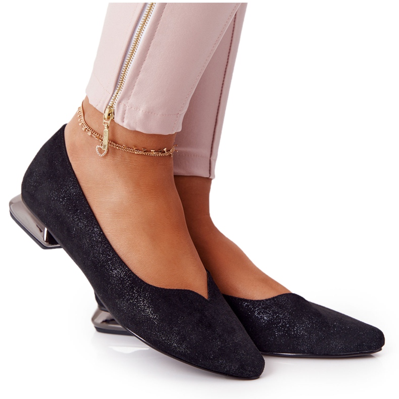 Ballerinas On Silver Heel Vinceza 21-10601 Black multicolored