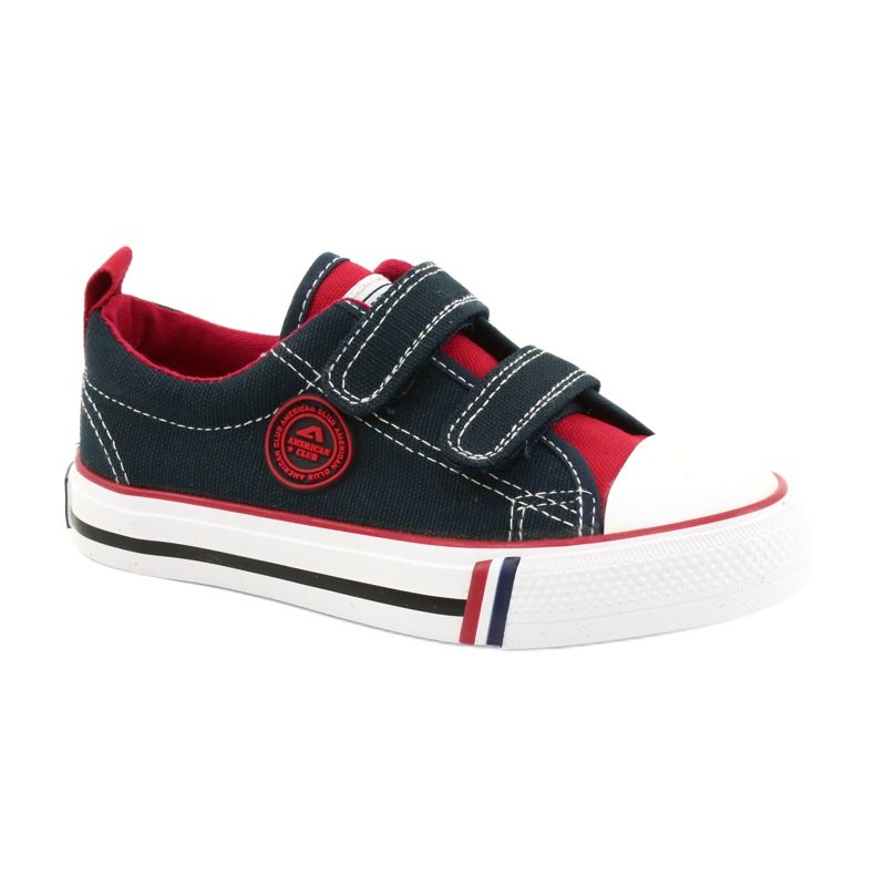 American Children's American Club LH62 Navy Blue Sneakers red