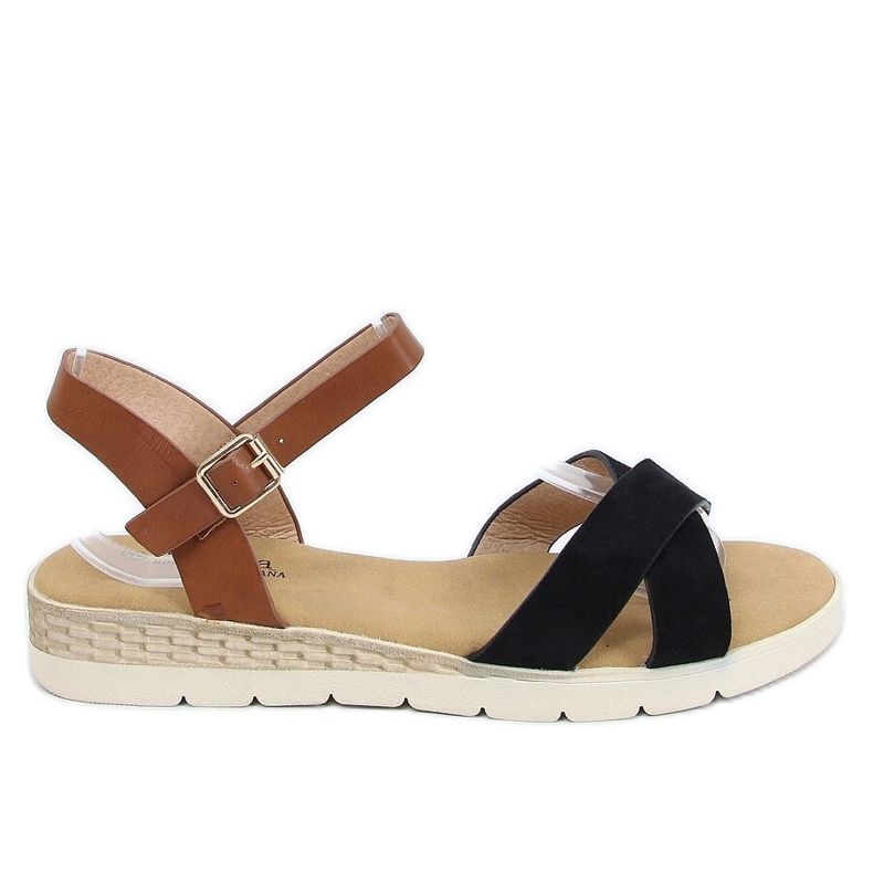 Black women's sandals 1031-15 Black brown