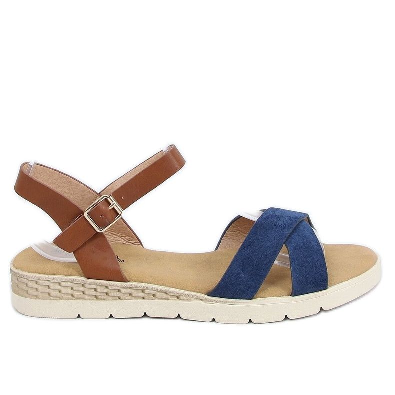 Women's navy blue sandals 1031-15 Blue brown Women's navy blue sandals 1031-15 Blue brown