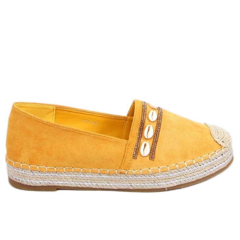 Espadrilles with honey shells 6771 Yellow