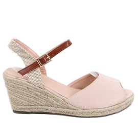 Open toe espadrilles beige 77-207 Nude brown