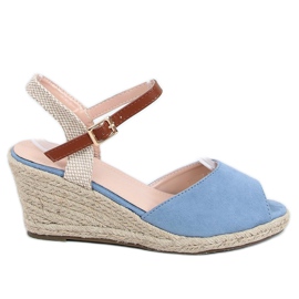 Open toe blue espadrilles 77-207 Blue beige brown Open toe blue espadrilles 77-207 Blue beige brown