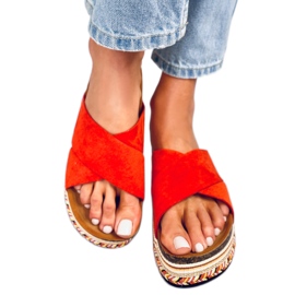 Orange cork slippers LS016 Orange