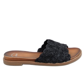 Black women's black slippers H006 Black Black women's black slippers H006 Black