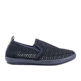 Mallory navy blue openwork sneakers