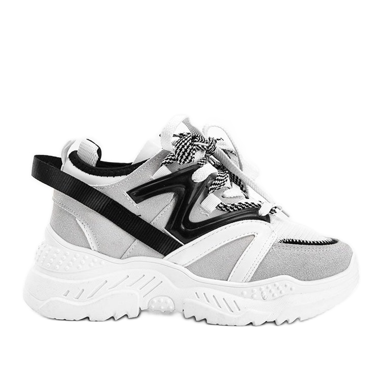 Gray sneakers on a thick Aracela sole grey