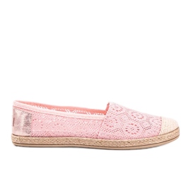 Mandy's pink fabric espadrilles